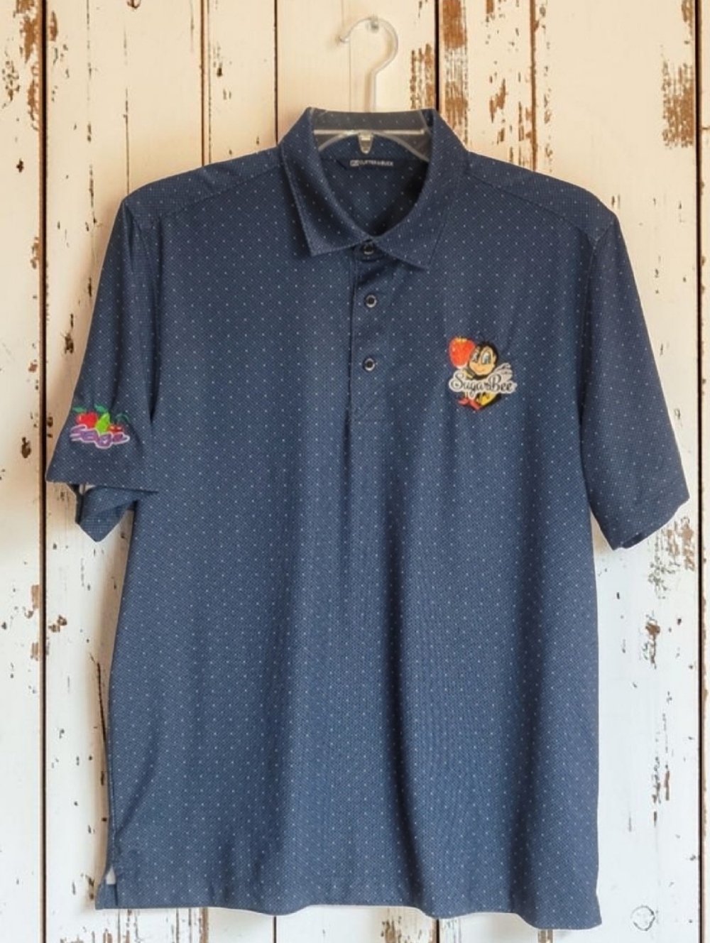 Cutter & Buck Pike Double Dot Print Polo Shirt Size L SugarBee Apple Promo – Lik